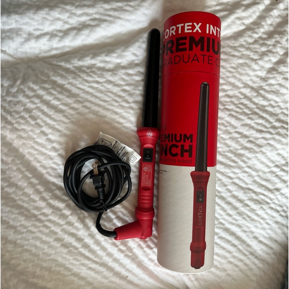 Cortex Premium 1” Curling wand, Red.